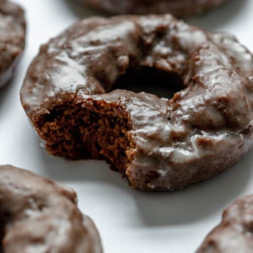 chocolate glazed cake donut